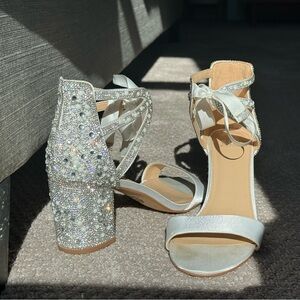 Kate Whitcomb Ivory Wedding Shoes with Block Heel and Bow